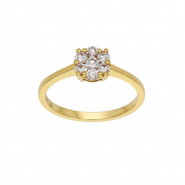 Anillo Oro Amarillo y Brillantes Halo AN-14548