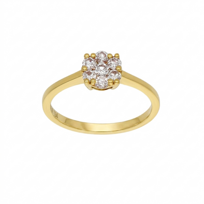 Anillo Oro Amarillo y Brillantes Halo AN-14548