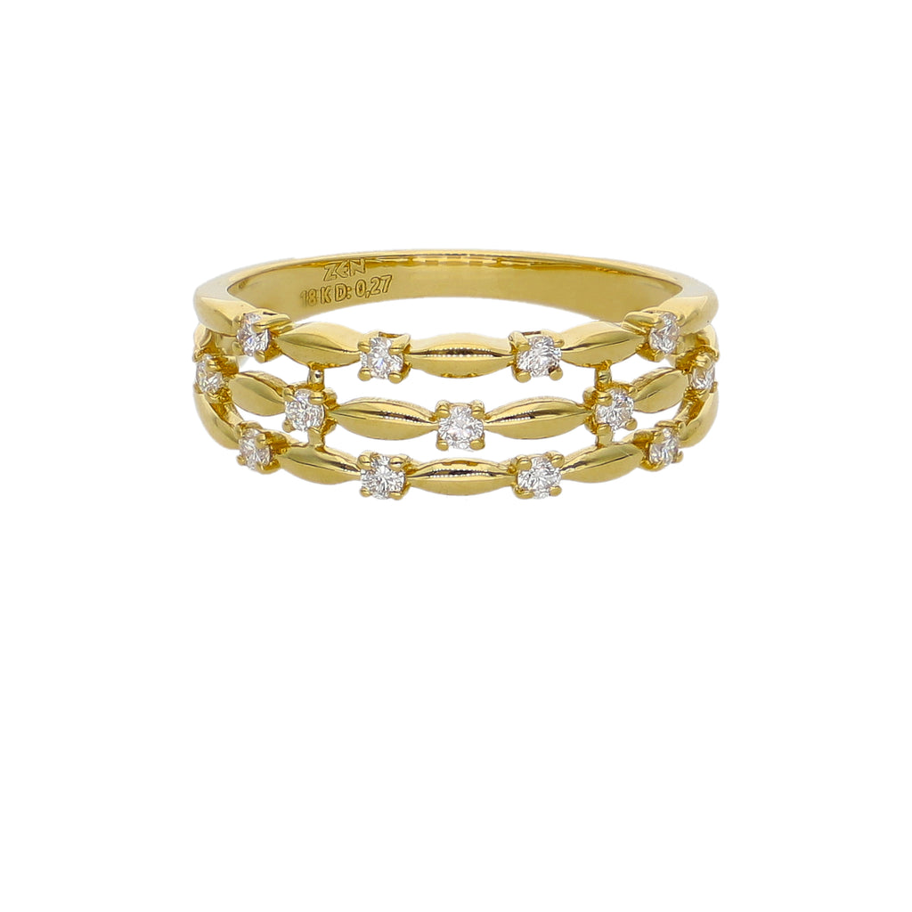 Anillo Oro Amarillo y Brillantes  AN-14550
