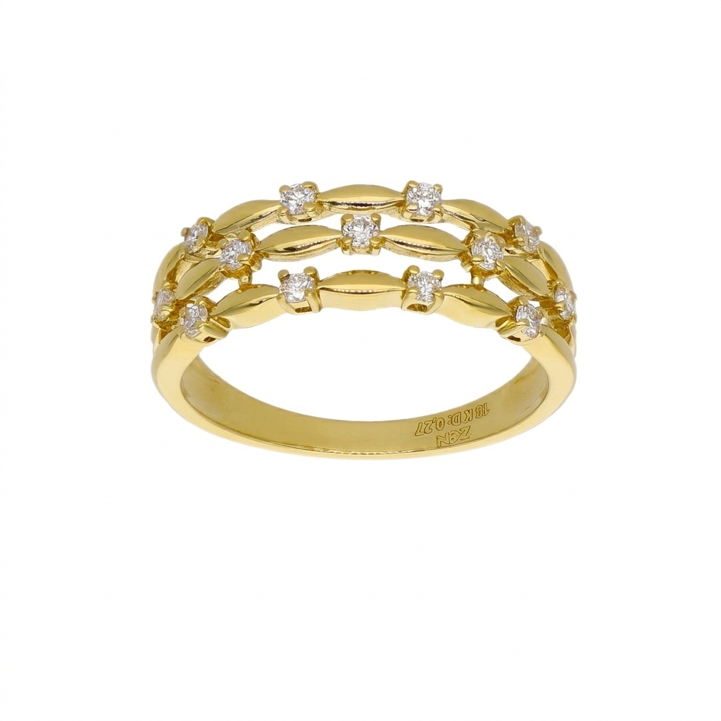 Anillo Oro Amarillo y Brillantes  AN-14550