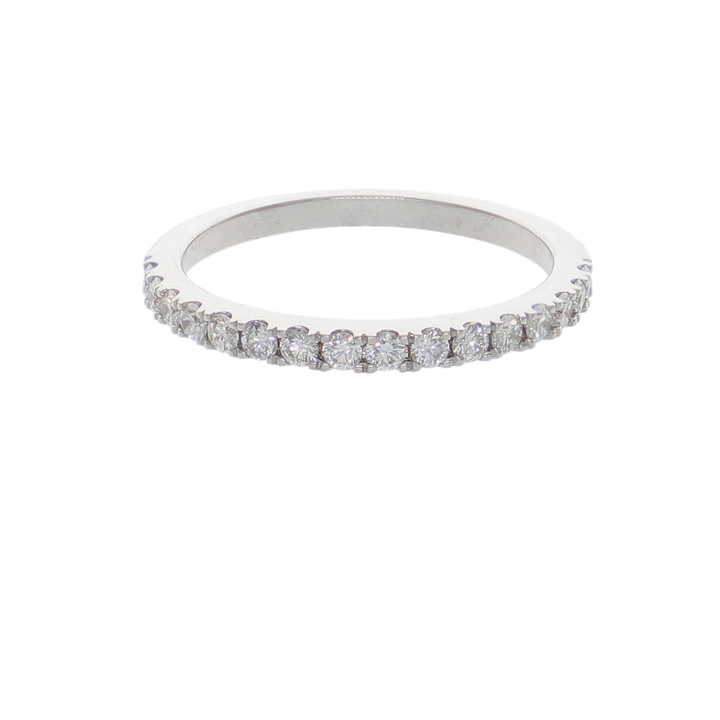 Anillo Oro Blanco y Brillantes Medio Cintillo AN-14551