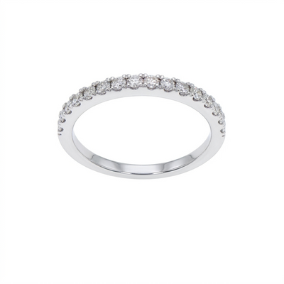 Anillo Oro Blanco y Brillantes Medio Cintillo AN-14551