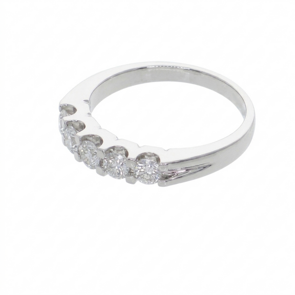 Anillo Oro Blanco y Brillantes Medio Cintillo AN-14553