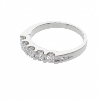 Anillo Oro Blanco y Brillantes Medio Cintillo AN-14553