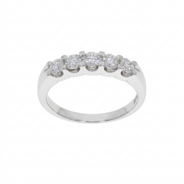 Anillo Oro Blanco y Brillantes Medio Cintillo AN-14553