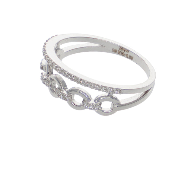 Anillo Oro Blanco y Brillantes  AN-14554