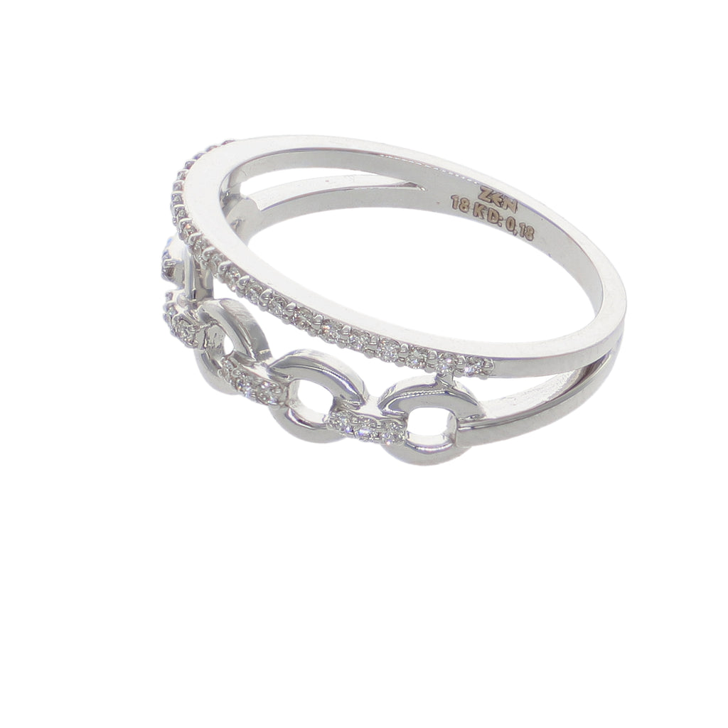 Anillo Oro Blanco y Brillantes  AN-14554