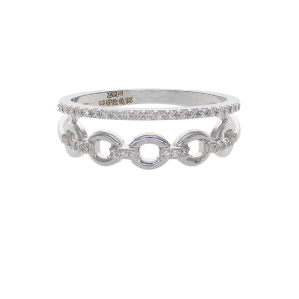 Anillo Oro Blanco y Brillantes  AN-14554