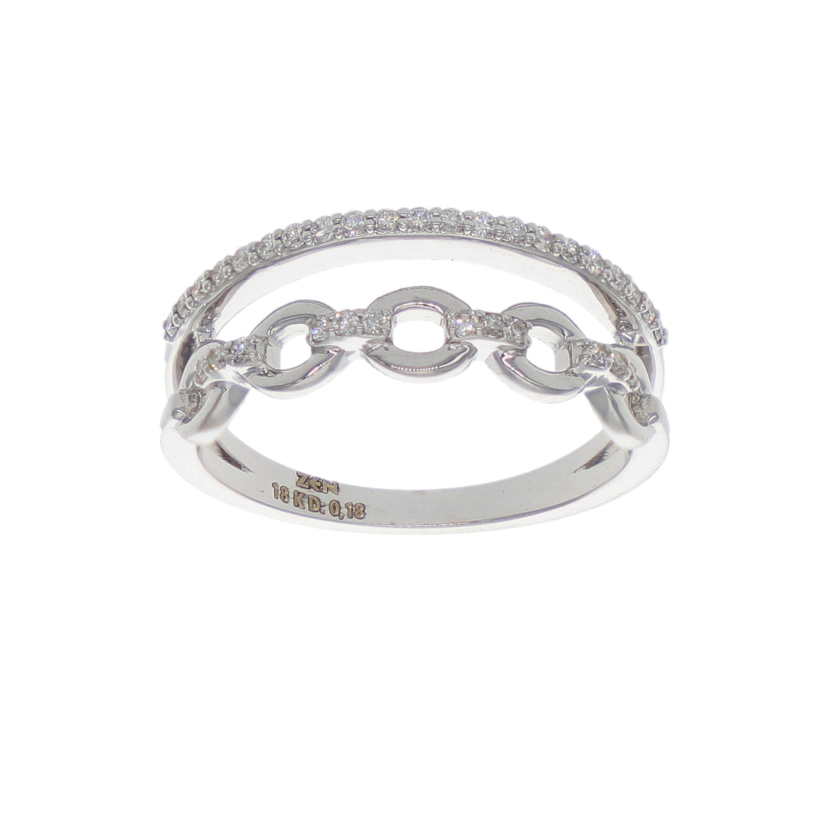 Anillo Oro Blanco y Brillantes  AN-14554