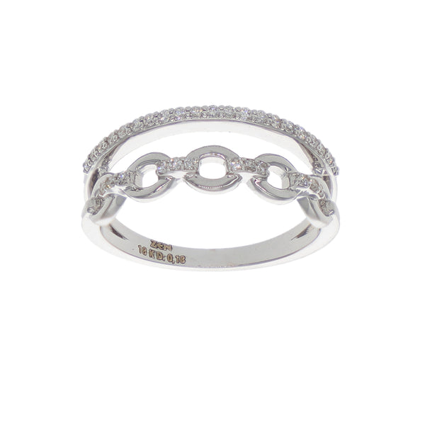 Anillo Oro Blanco y Brillantes  AN-14554