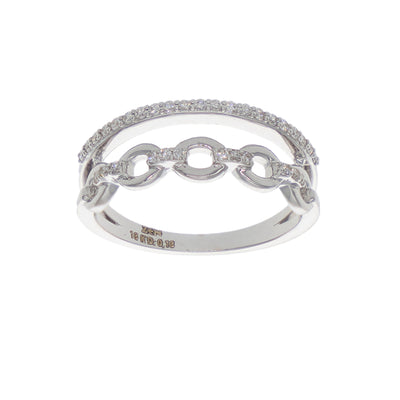 Anillo Oro Blanco y Brillantes  AN-14554