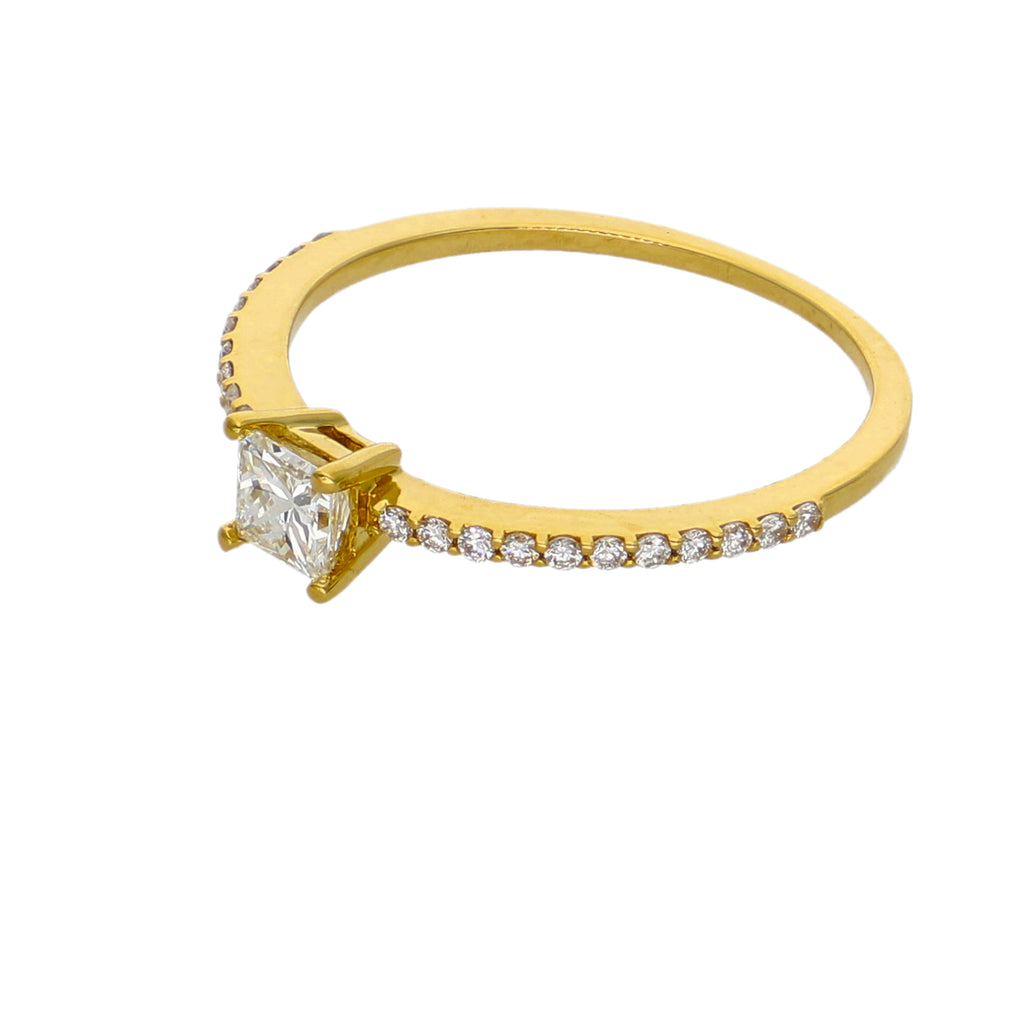 Anillo Oro Amarillo y Brillante Solitario  AN-14555