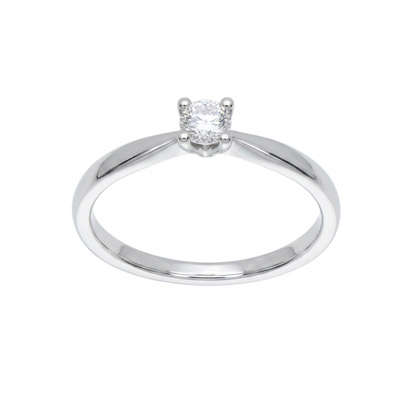 Anillo Oro Blanco y Brillante Solitario AN-14559