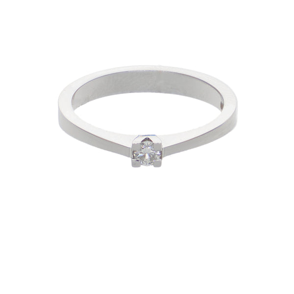 Anillo Oro Blanco y Brillante Solitario AN-14560