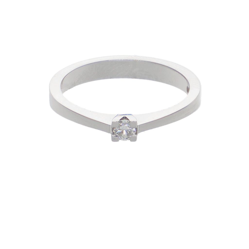 Anillo Oro Blanco y Brillante Solitario AN-14560
