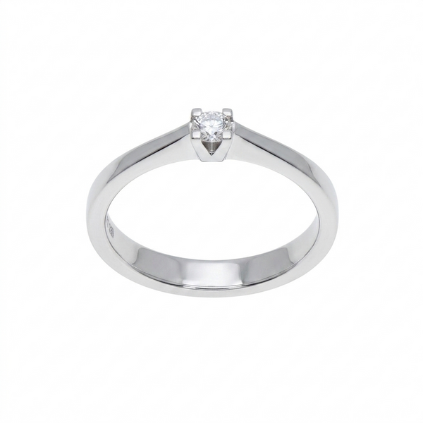 Anillo Oro Blanco y Brillante Solitario AN-14560