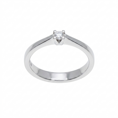 Anillo Oro Blanco y Brillante Solitario AN-14560