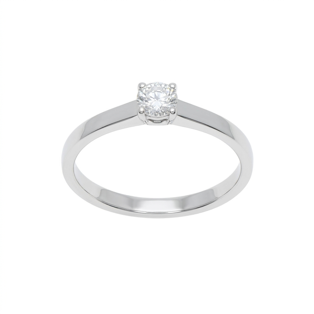 Anillo Oro Blanco y Brillante Solitario AN-14561