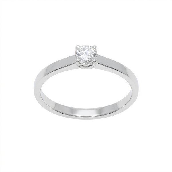 Anillo Oro Blanco y Brillante Solitario AN-14561