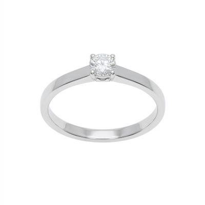 Anillo Oro Blanco y Brillante Solitario AN-14561