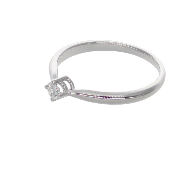 Anillo Oro Blanco y Brillante Solitario AN-14562