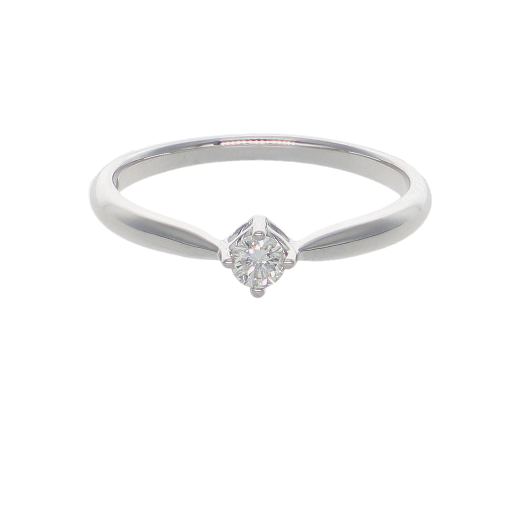 Anillo Oro Blanco y Brillante Solitario AN-14562