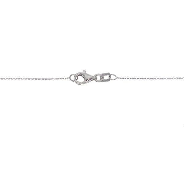 Collar Oro Blanco y Brillantes Halo Flor CO-14563