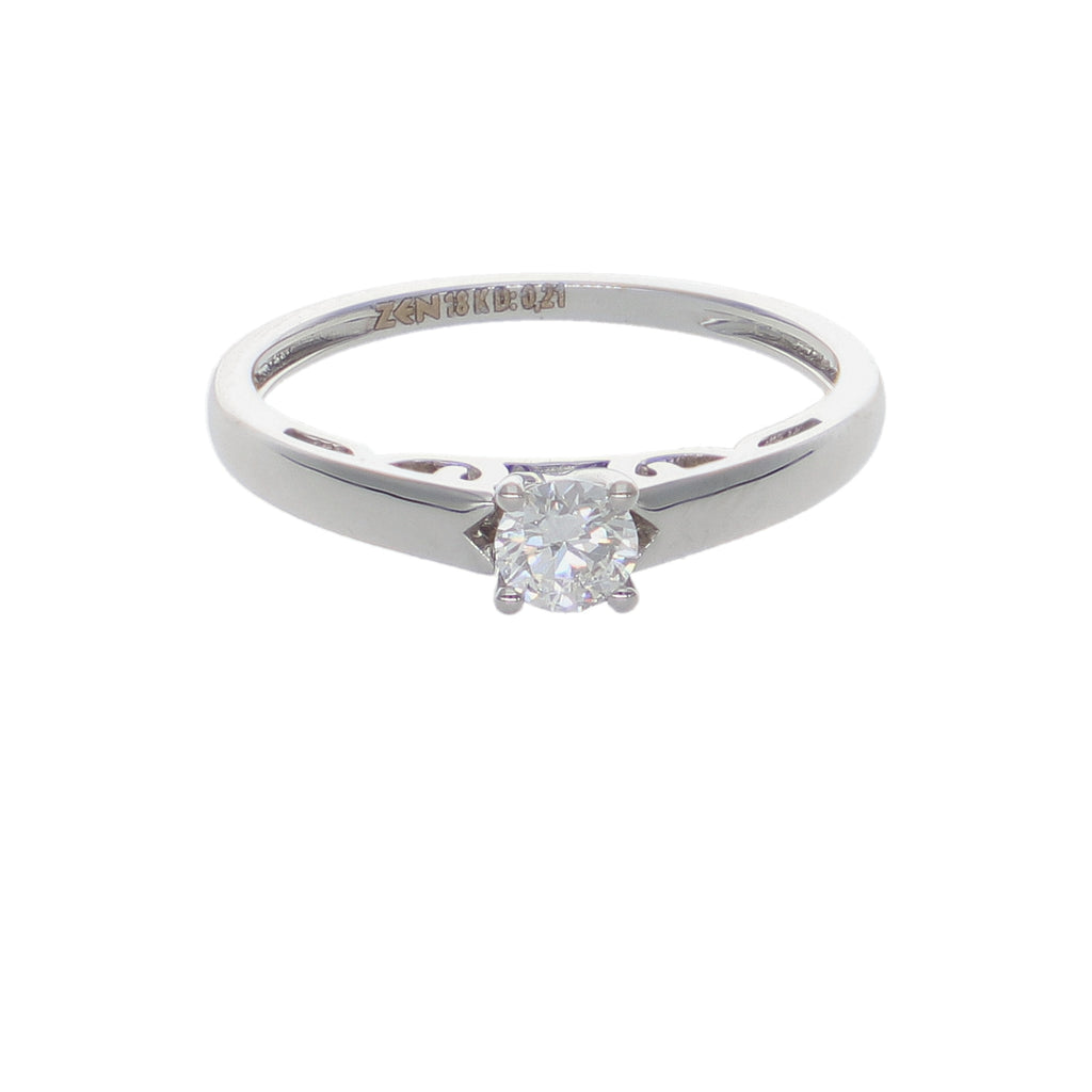 Anillo Oro Blanco y Brillante Solitario AN-14564