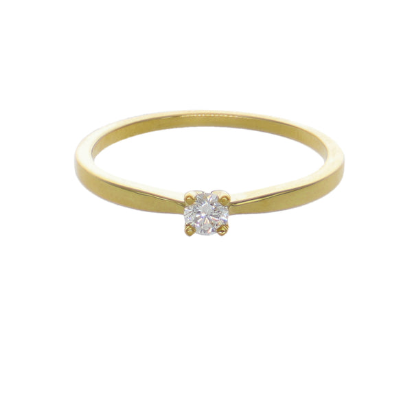 Anillo Oro Amarillo y Brillante Solitario AN-14565