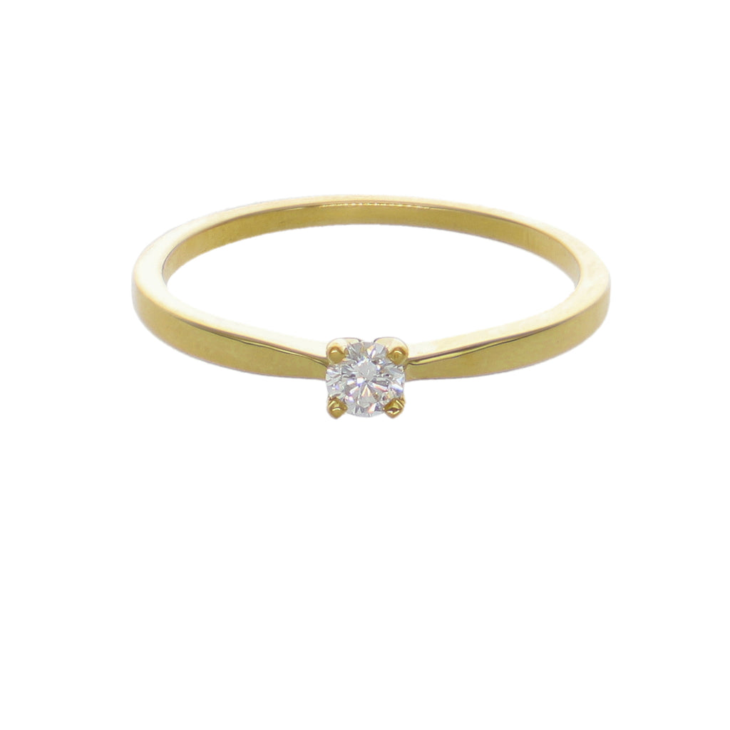 Anillo Oro Amarillo y Brillante Solitario AN-14565
