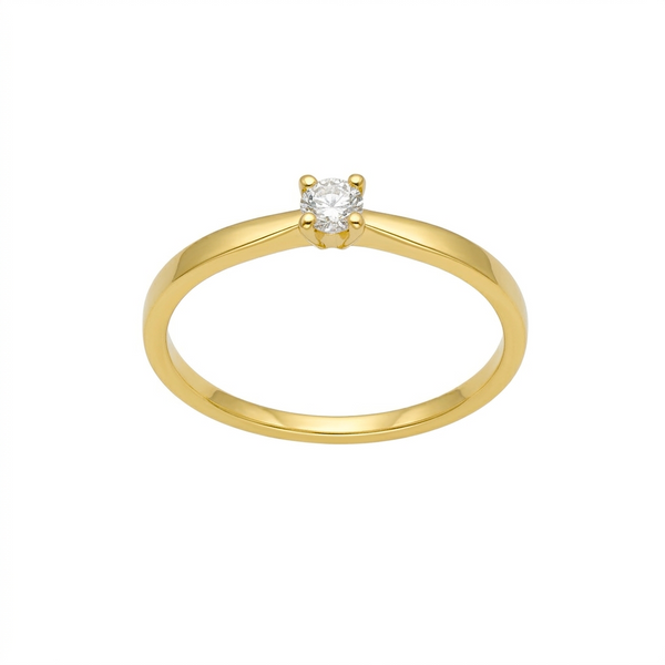 Anillo Oro Amarillo y Brillante Solitario AN-14565