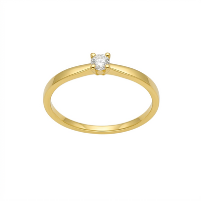 Anillo Oro Amarillo y Brillante Solitario AN-14565