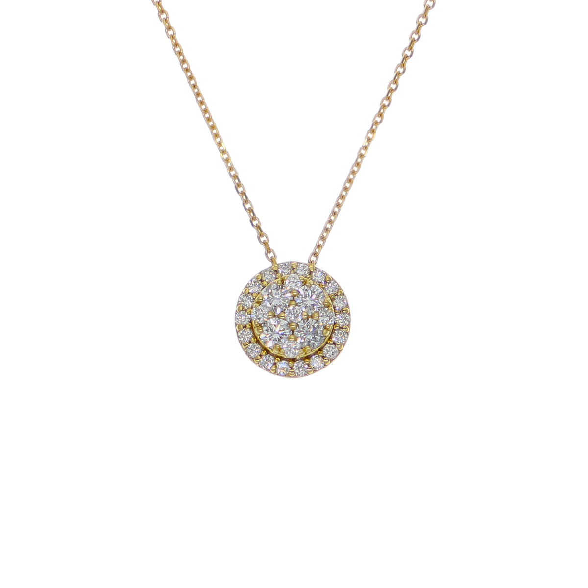 Collar Oro Amarillo y Brillantes Halo CO-14567