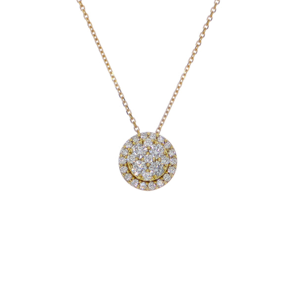 Collar Oro Amarillo y Brillantes Halo CO-14567