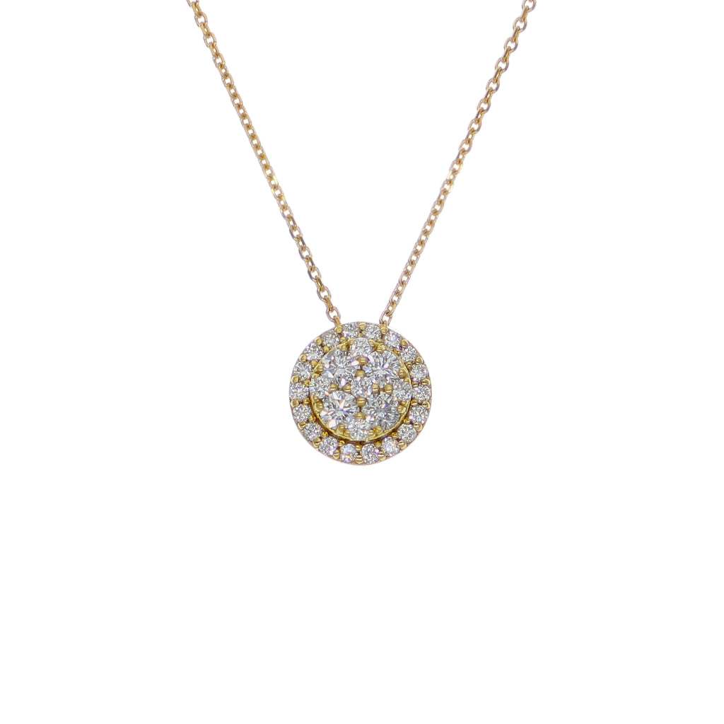 Collar Oro Amarillo y Brillantes Halo CO-14567