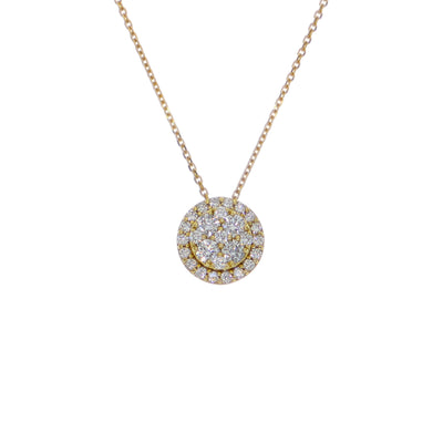 Collar Oro Amarillo y Brillantes Halo CO-14567