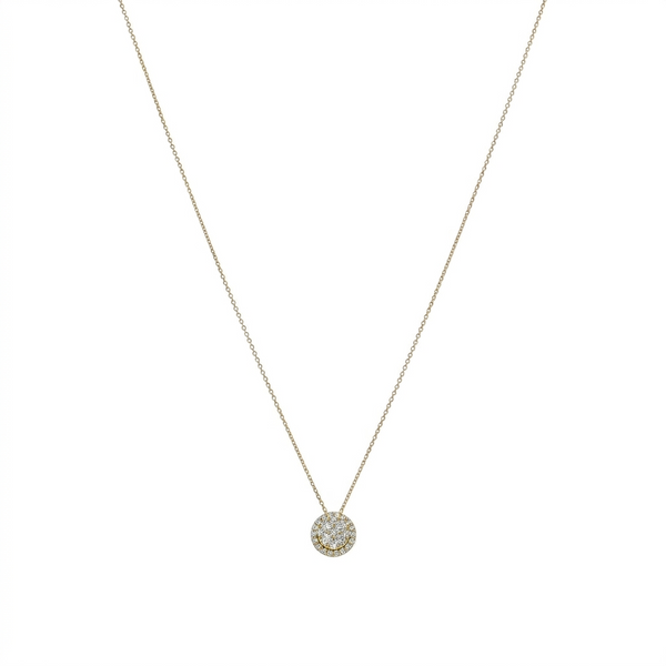 Collar Oro Amarillo y Brillantes Halo CO-14567