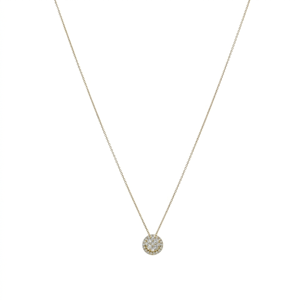 Collar Oro Amarillo y Brillantes Halo CO-14567