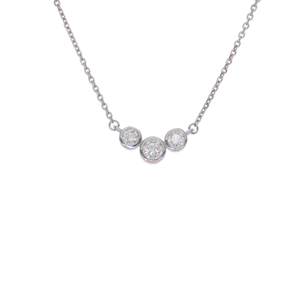 Collar Oro Blanco y Brillantes CO-14569