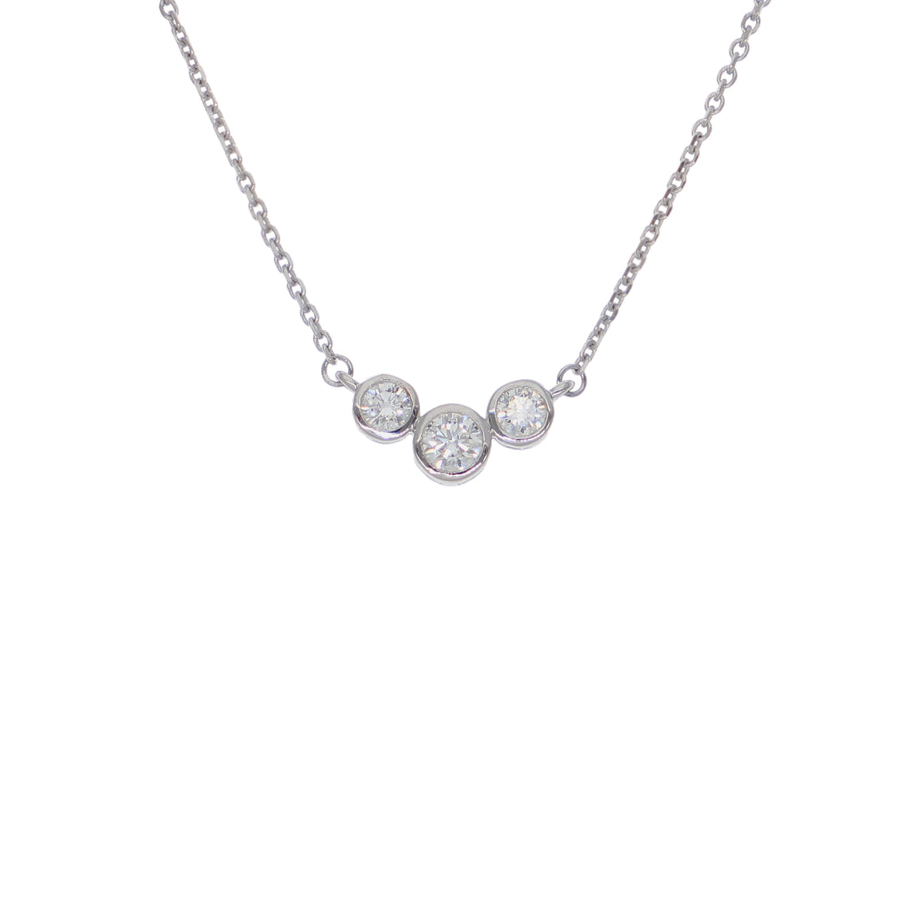 Collar Oro Blanco y Brillantes CO-14569