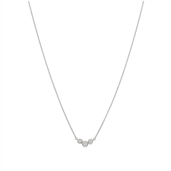 Collar Oro Blanco y Brillantes CO-14569