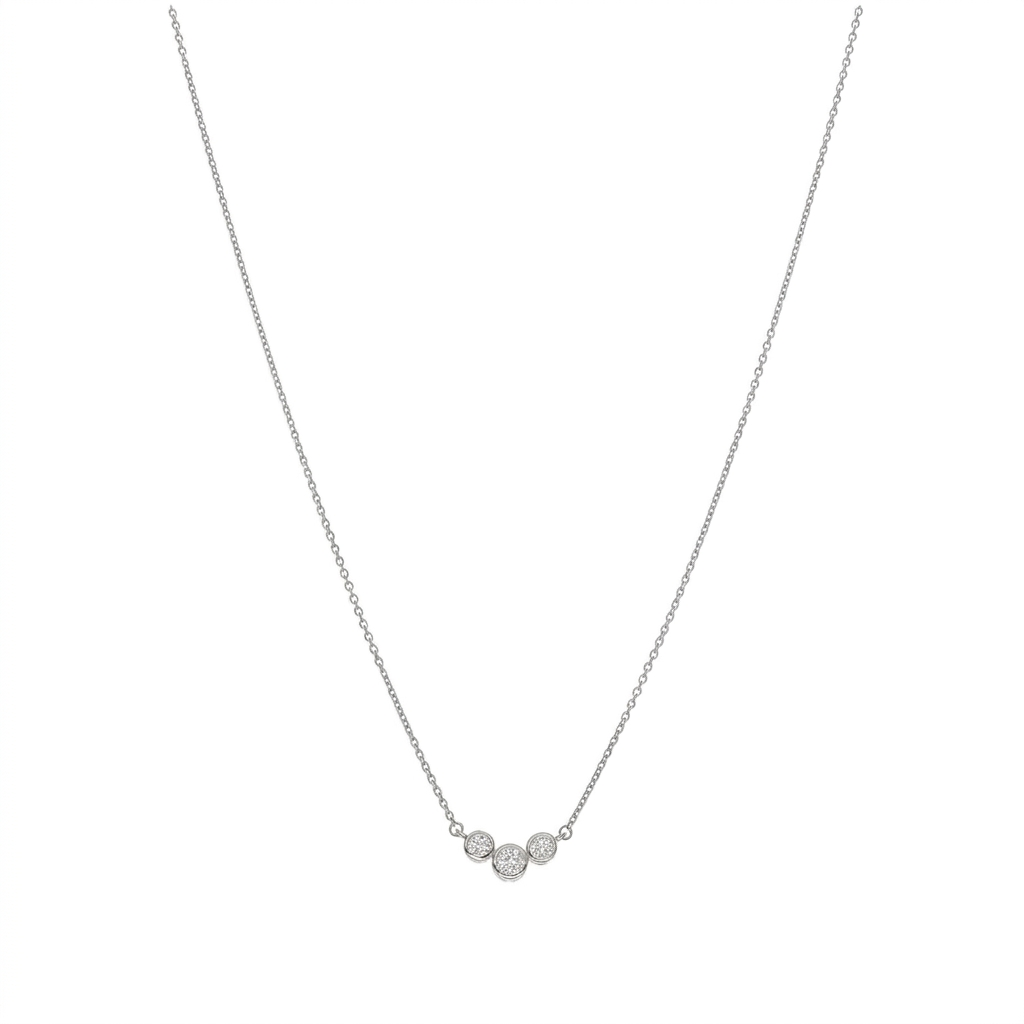 Collar Oro Blanco y Brillantes CO-14569