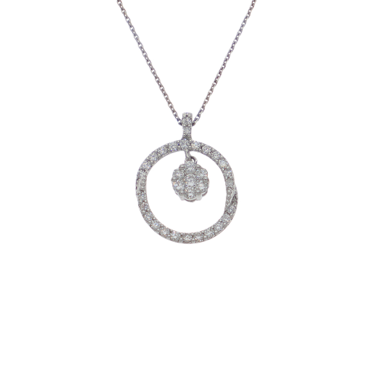 Collar Oro Blanco y Brillantes CO-14570