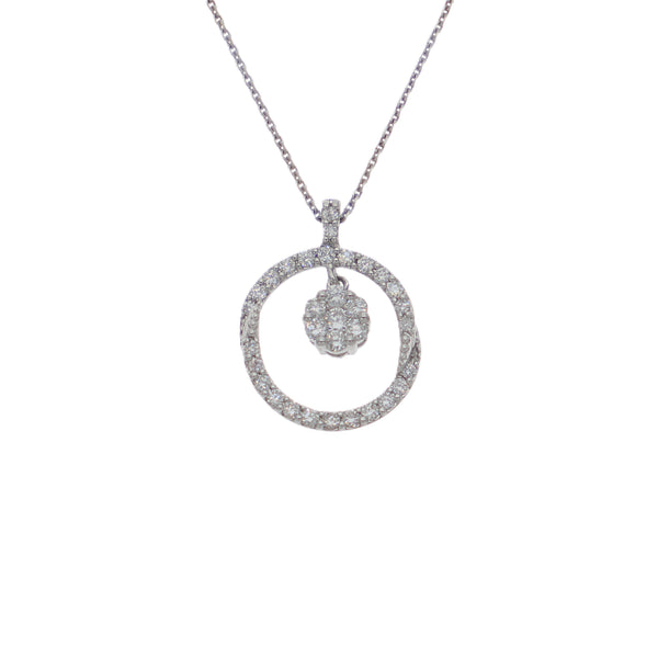 Collar Oro Blanco y Brillantes CO-14570