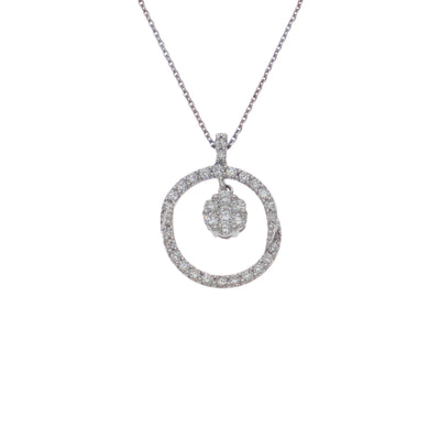 Collar Oro Blanco y Brillantes CO-14570