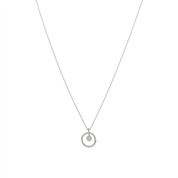 Collar Oro Blanco y Brillantes CO-14570