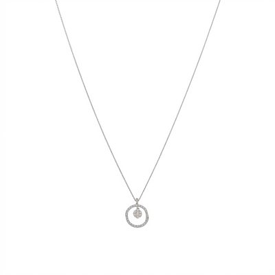 Collar Oro Blanco y Brillantes CO-14570