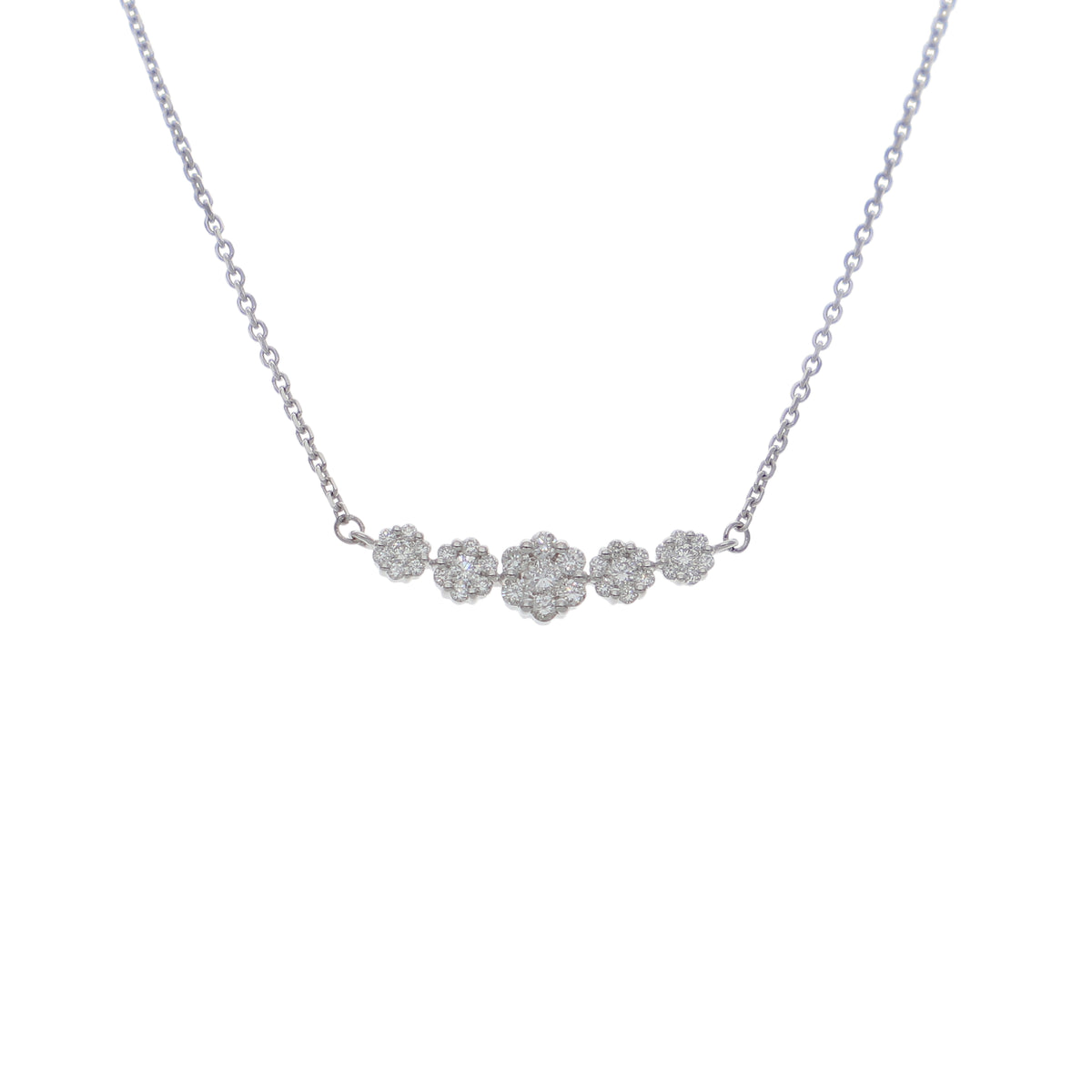 Collar Oro Blanco y Brillantes Halo CO-14573