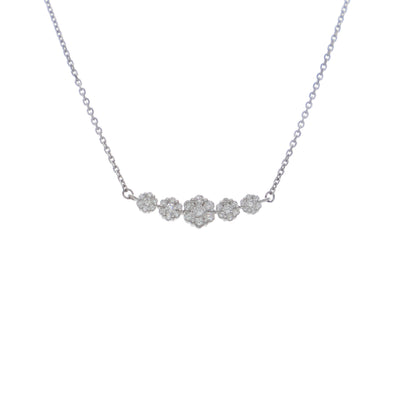Collar Oro Blanco y Brillantes Halo CO-14573
