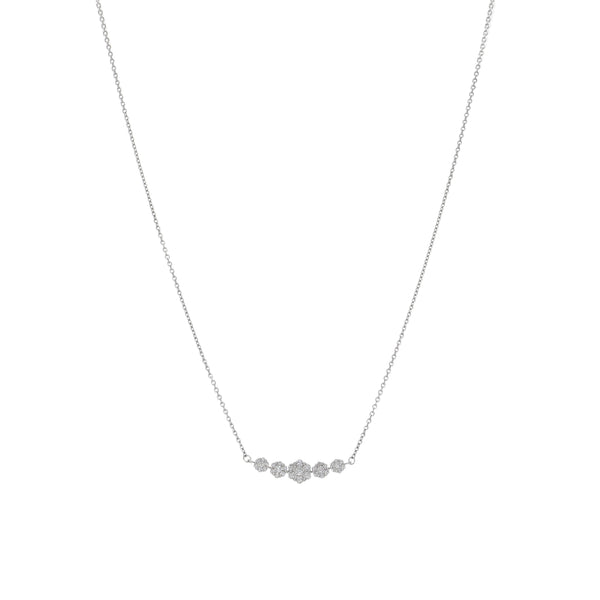 Collar Oro Blanco y Brillantes Halo CO-14573